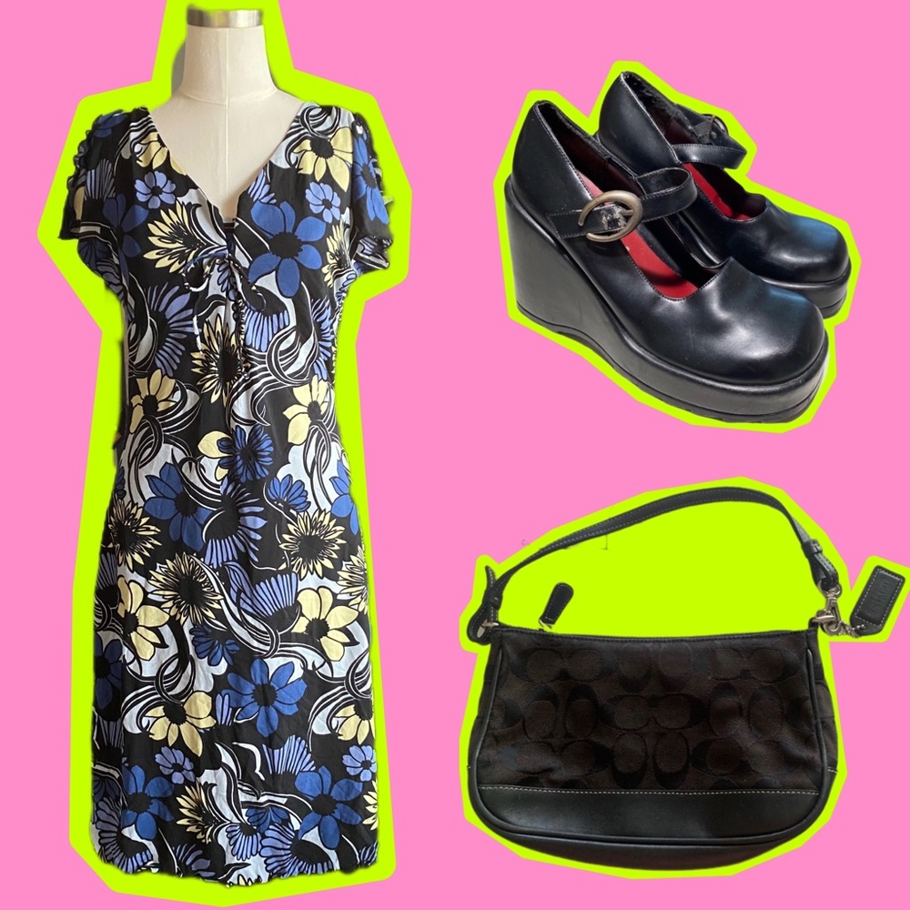 Vintage Y2K INC Mesh Retro Floral Dress